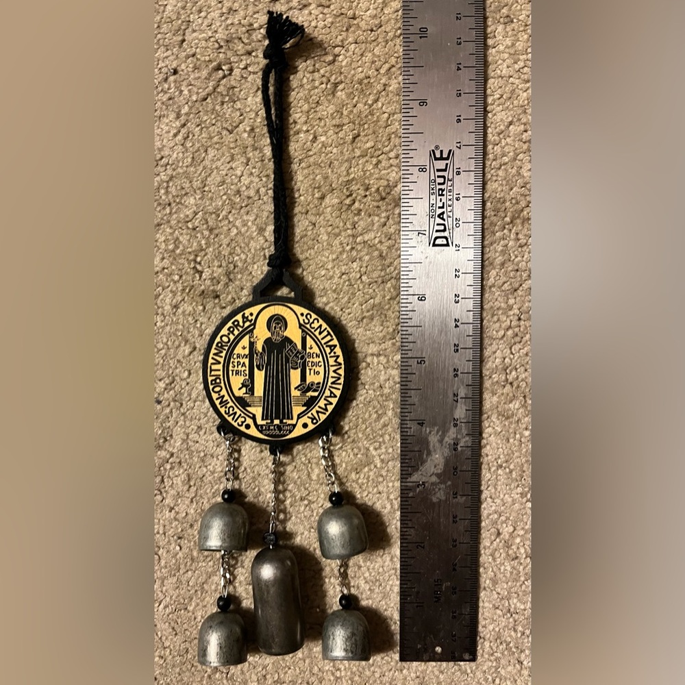 St Benedict Home Protection Door Hanger with Bells - Picture 2 of 5